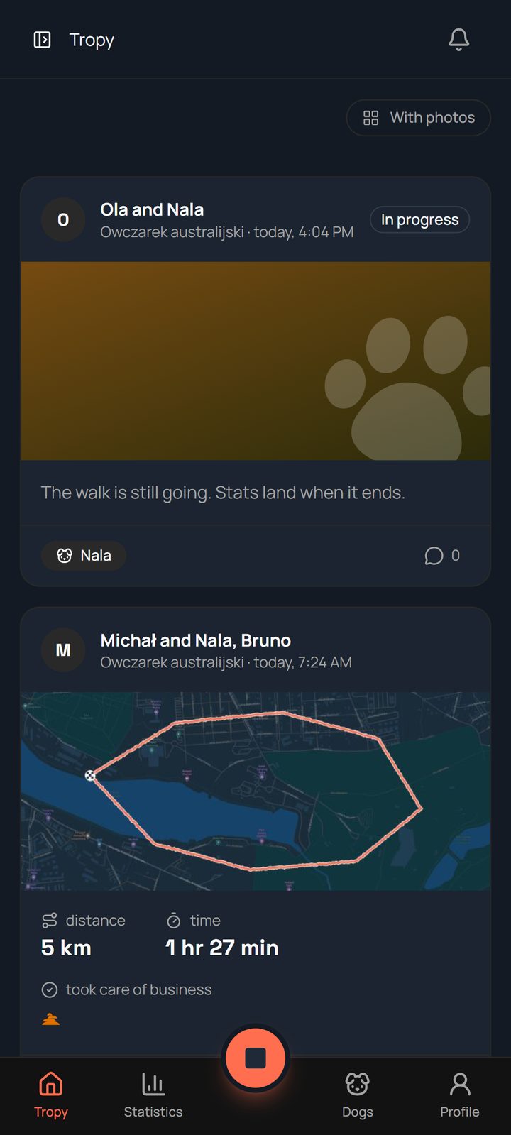 How do you know whether someone already walked the dog?
